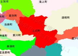 上川町の位置を示す地図
