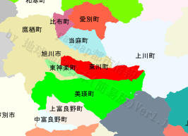 東川町の位置を示す地図