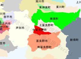 中富良野町の位置を示す地図
