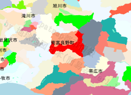 南富良野町の位置を示す地図