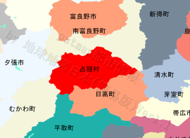 占冠村の位置を示す地図