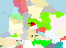 剣淵町の位置を示す地図