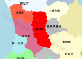 中川町の位置を示す地図