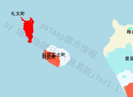 礼文町の位置を示す地図