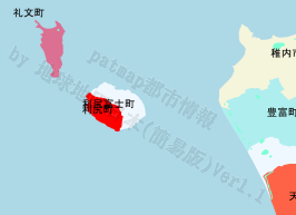利尻町の位置を示す地図