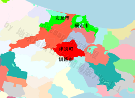 津別町の位置を示す地図