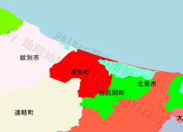 湧別町の位置を示す地図
