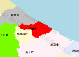 興部町の位置を示す地図
