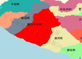 新ひだか町の位置を示す地図
