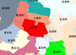 音更町の位置を示す地図