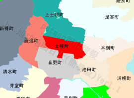 士幌町の位置を示す地図