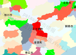 上士幌町の位置を示す地図