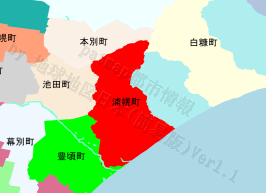 浦幌町の位置を示す地図