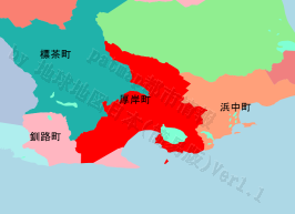 厚岸町の位置を示す地図