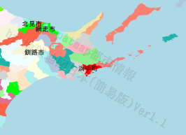 浜中町の位置を示す地図