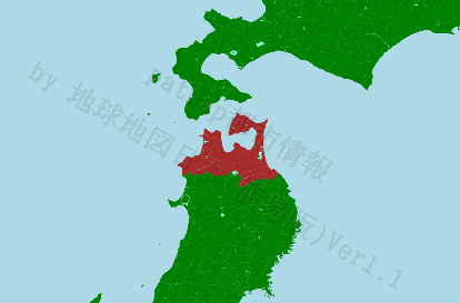 青森県の位置を示す地図