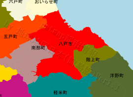八戸市の位置を示す地図