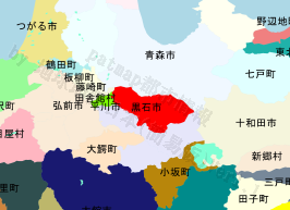 黒石市の位置を示す地図
