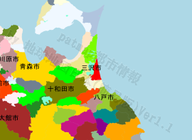 三沢市の位置を示す地図