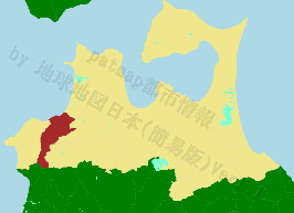 鰺ヶ沢町の位置を示す地図