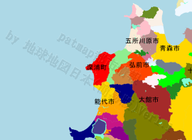 深浦町の位置を示す地図