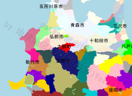 大鰐町の位置を示す地図