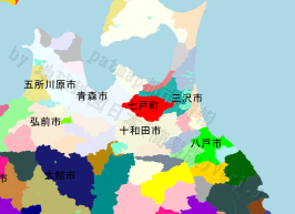 七戸町の位置を示す地図