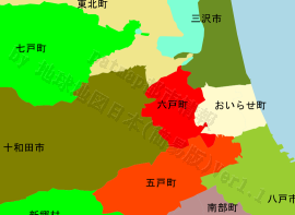 六戸町の位置を示す地図