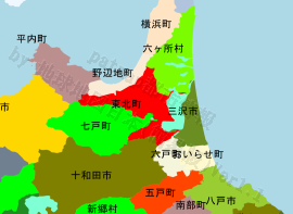 東北町の位置を示す地図
