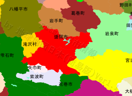 盛岡市の位置を示す地図