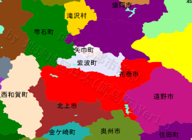 花巻市の位置を示す地図