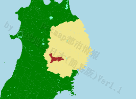 北上市の位置を示す地図