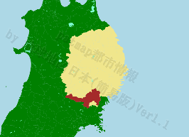一関市の位置を示す地図