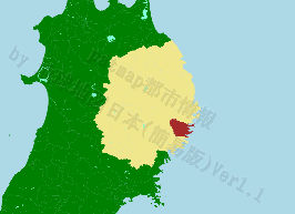 釜石市の位置を示す地図