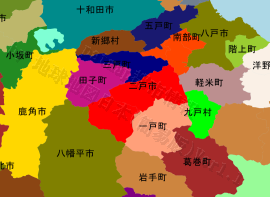 二戸市の位置を示す地図