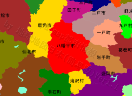 八幡平市の位置を示す地図