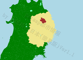 葛巻町の位置を示す地図