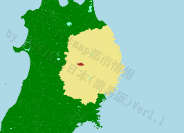 矢巾町の位置を示す地図