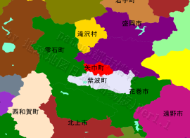 矢巾町の位置を示す地図
