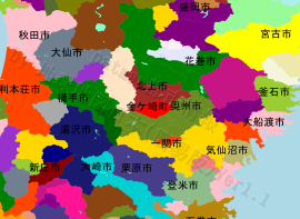 金ケ崎町の位置を示す地図