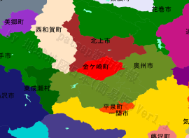 金ケ崎町の位置を示す地図