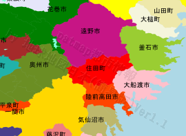 住田町の位置を示す地図