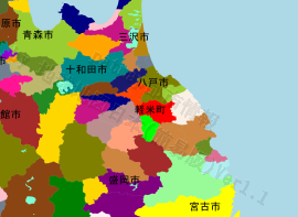 軽米町の位置を示す地図