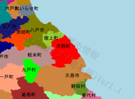 洋野町の位置を示す地図