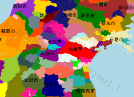 仙台市の位置を示す地図
