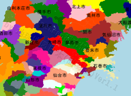 大崎市の位置を示す地図