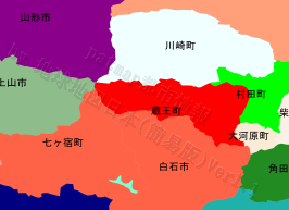 蔵王町の位置を示す地図