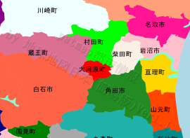 大河原町の位置を示す地図