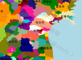 村田町の位置を示す地図