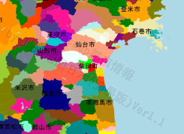 柴田町の位置を示す地図